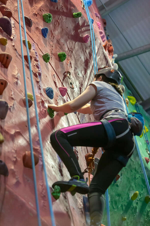 PE school climbing session