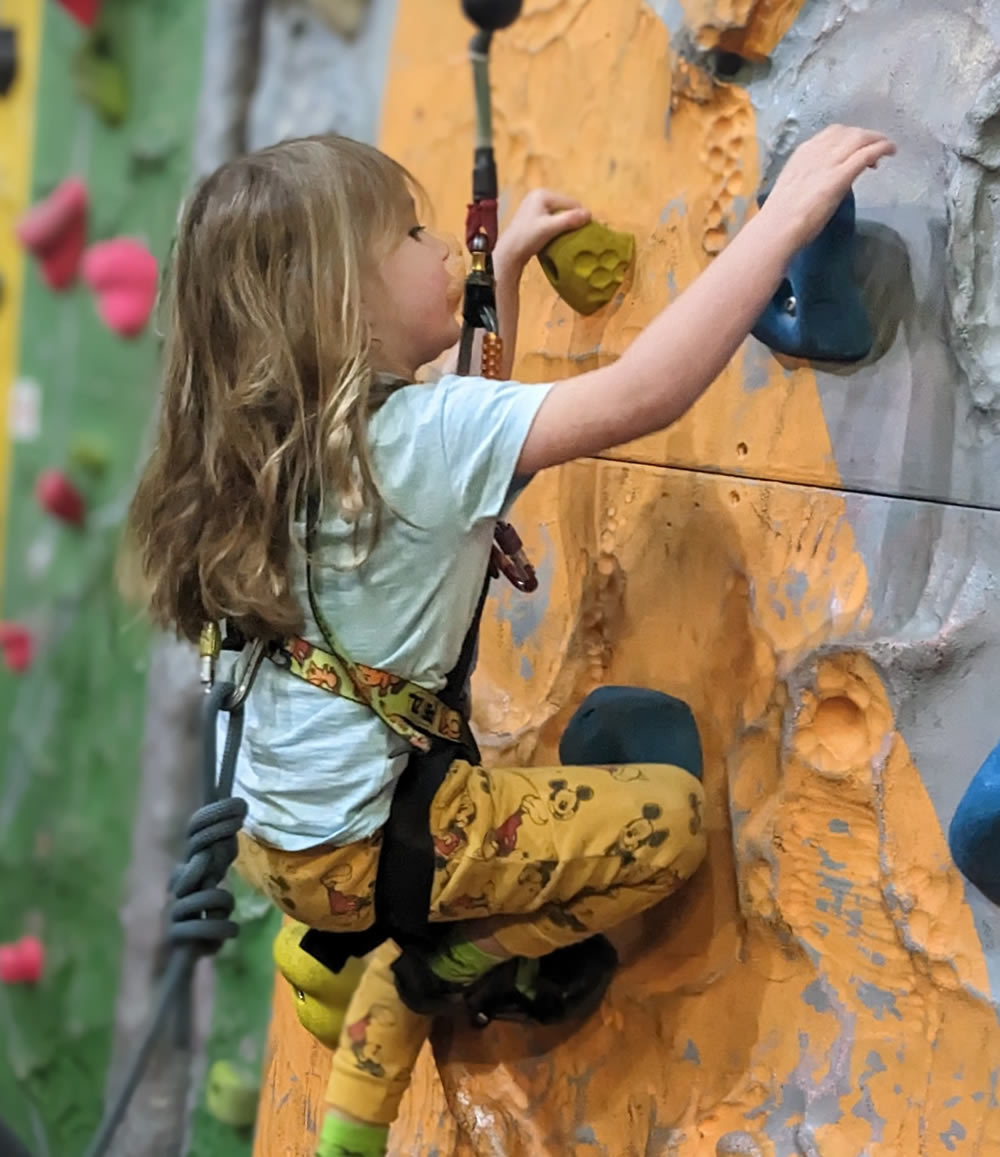 Young child climbing